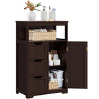 Storage Cabinet Three-Drawer MDF Organizer with Open Shelf, Adjustable Cupboard and Five Colors