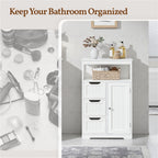 Storage Cabinet Three-Drawer MDF Organizer with Open Shelf, Adjustable Cupboard and Five Colors