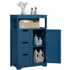 Storage Cabinet Three-Drawer MDF Organizer with Open Shelf, Adjustable Cupboard and Five Colors