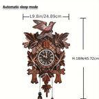 Cuckoo-Style Decorative Wall Clock with Pendulum and CL010 or CL303 Brown Wood-Look Model Options