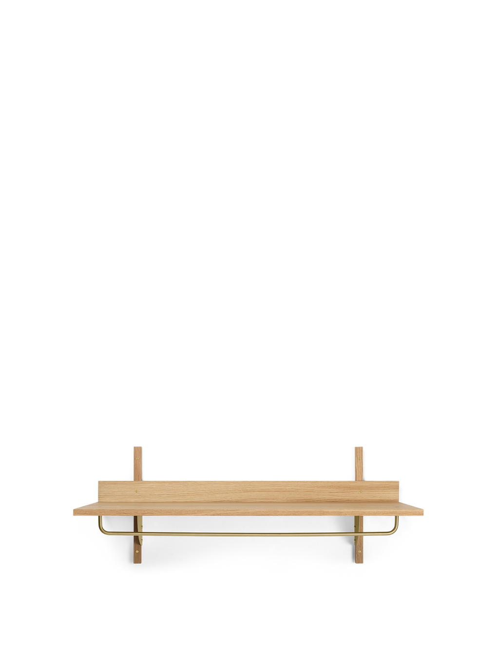 Sector Rack Shelf - Natural Oak/Brass