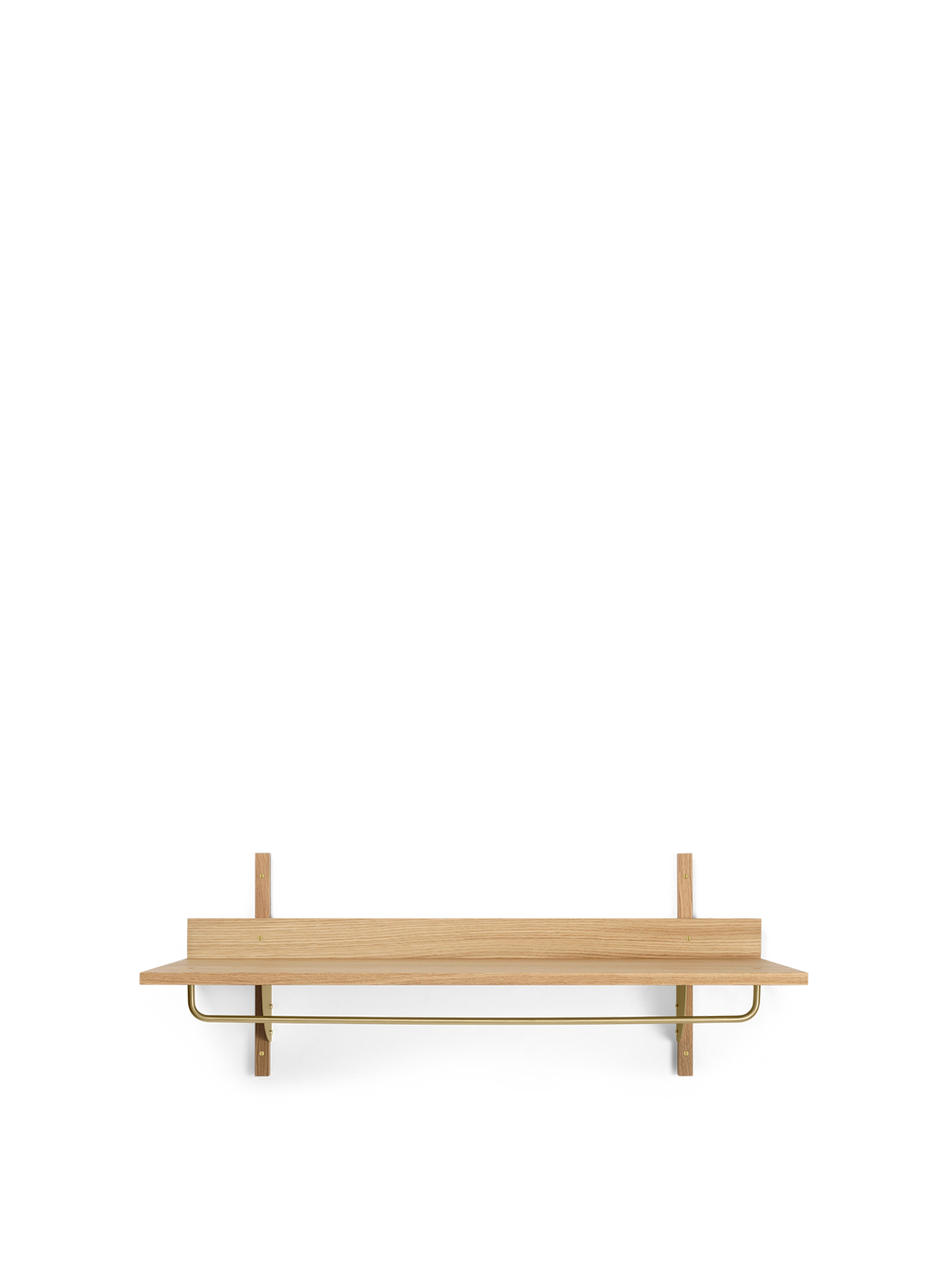 Sector Rack Shelf - Natural Oak/Brass