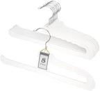 Velvet Pant Hangers Open End,8 Pack Non Slip White Felt Trouser Hangers