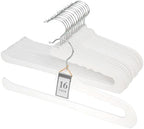 Velvet Pant Hangers Open End,16 Pack Non Slip White Felt Trouser Hangers