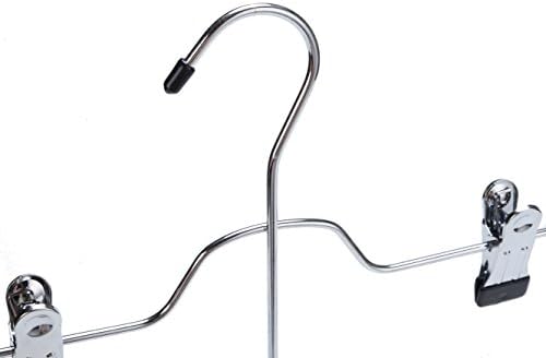 2 Quality Pant Skirt Trouser 4-Tier Pants Metal Hangers Heavy Duty Metal and Clips, Great for Slacks, Trousers, Jeans, Towels (2)