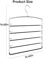 Supforce 3 Pack Pants Hangers, Space-Saving Hangers for Pants with Multi-Tier Design, Trouser Hangers for Jeans and Slacks, Closet Pants Organizer for Neat Storage