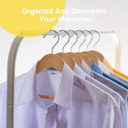 Solid Wood Clothes Hangers, 10/20/30 Pack Champagne Sturdy Wooden Coat Hangers for Jackets, Dresses & Heavy Coats