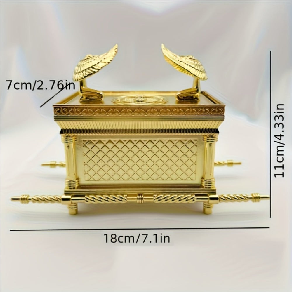 Ark of the Covenant Figurine – Golden Artisan Tabletop Statue, Spiritual Religious Decor for Home & Office, Hanukkah, Easter & Ramadan Gift Ornament, Indoor Outdoor Display, Medium & Large