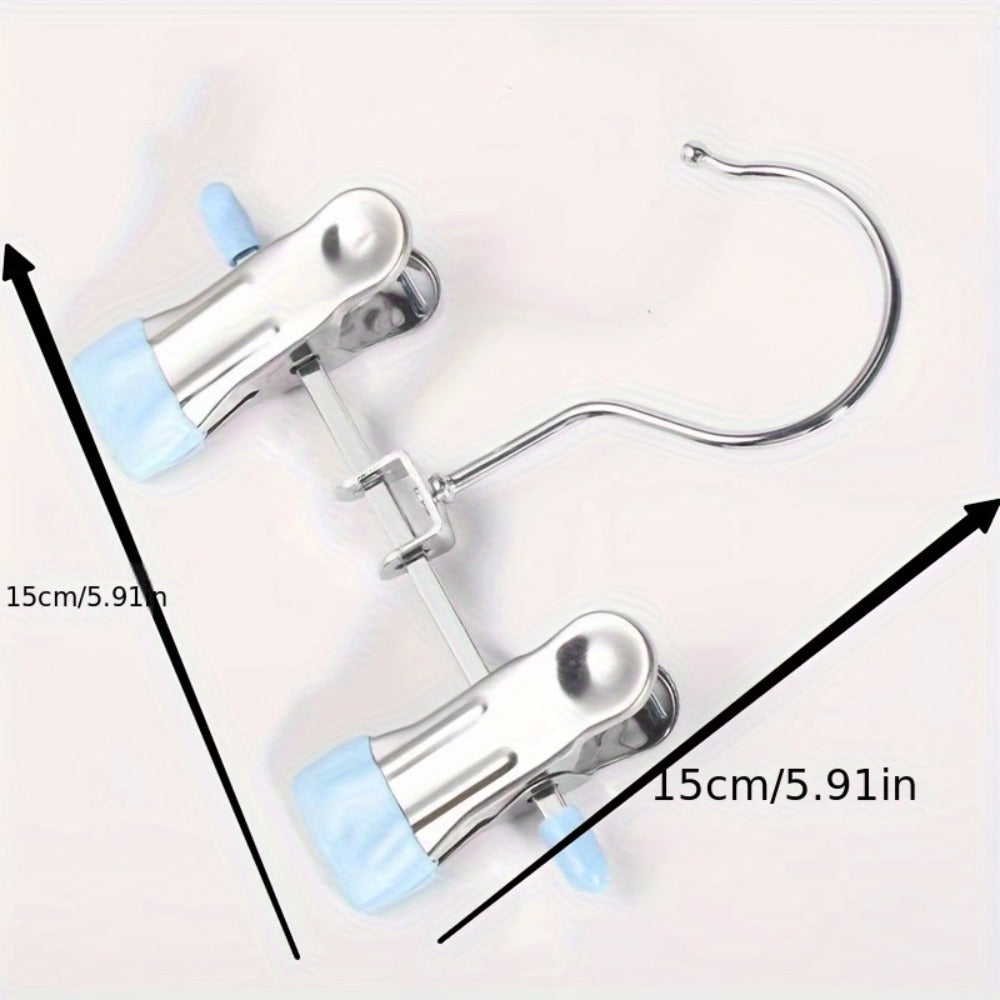 Metal Clamp Clothes Hangers, 10-Piece Set in White, Gray or Black with Twin Clips for Pants, Skirts or Boots