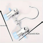 Metal Clamp Clothes Hangers, 10-Piece Set in White, Gray or Black with Twin Clips for Pants, Skirts or Boots