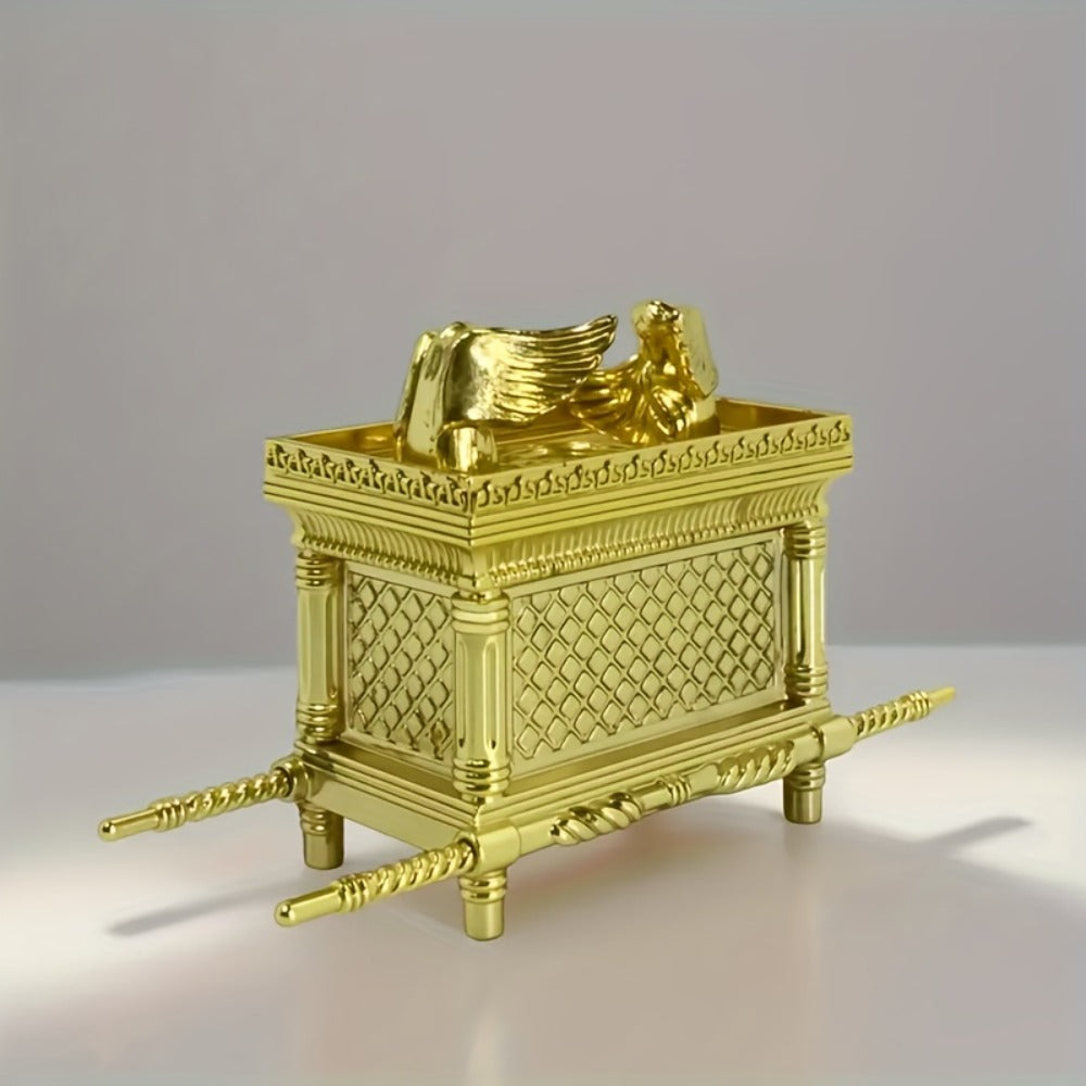 Ark of the Covenant Figurine – Golden Artisan Tabletop Statue, Spiritual Religious Decor for Home & Office, Hanukkah, Easter & Ramadan Gift Ornament, Indoor Outdoor Display, Medium & Large