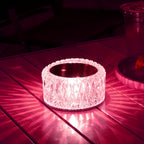 RGB LED Desk Lamp 16 Color Crystal Effect - Portable Battery Powered Night Light with Remote & Touch Control