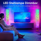 60-Inch Cylindrical Fabric-Shade RGB Floor Lamp with App, Remote, Music Modes and One- or Two-Lamp Options