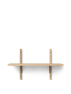 Sector Shelf - Single - Narrow - Natural Oak/Black Brass