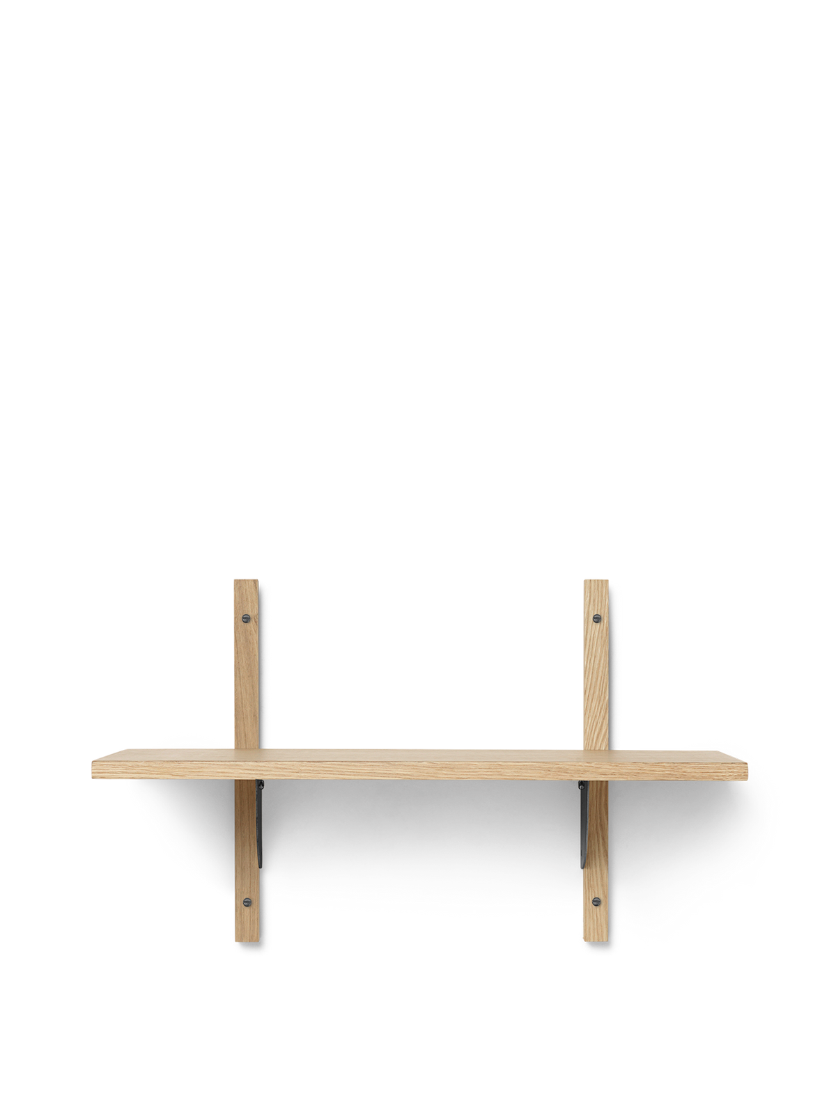 Sector Shelf - Single - Narrow - Natural Oak/Black Brass