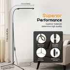 45.6-Inch Gooseneck LED Floor Lamp with Three Color Labels, Ten Brightness Levels and Inline Control