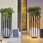 Solar Garden Light Table or Floor Lamp with Short and Tall Options, Solar Panel and Remote-Control Layout