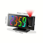 Digital Alarm Clock with LED Mirror Screen Projection Clock for Ceiling Wall Temperature Date for Entryways, Bedrooms and Living Spaces
