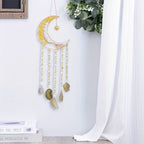 Dreamcatcher Moon Suncatcher Wall Hanging, Handmade Boho Wind Chime Pendant for Indoor Outdoor Garden