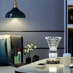 Table Lamp with Crystal Vase Shade, Touch Dimming, USB Rechargeable Power and One or Two-Lamp Options