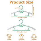 Adjustable Kids Clothes Hangers in 20 or 60-Piece Packs, 11–14 Inch Width Range and Four Nursery Colors