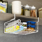Wall Mount Foldable Storage Basket - Metal Organizer, Collapsible Space Saving for Kitchen Cabinet
