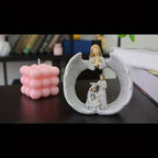 Nativity Scene Statue - Holy Family & Angel White Resin Figurine, Beautifully Crafted Religious Decor for Christmas