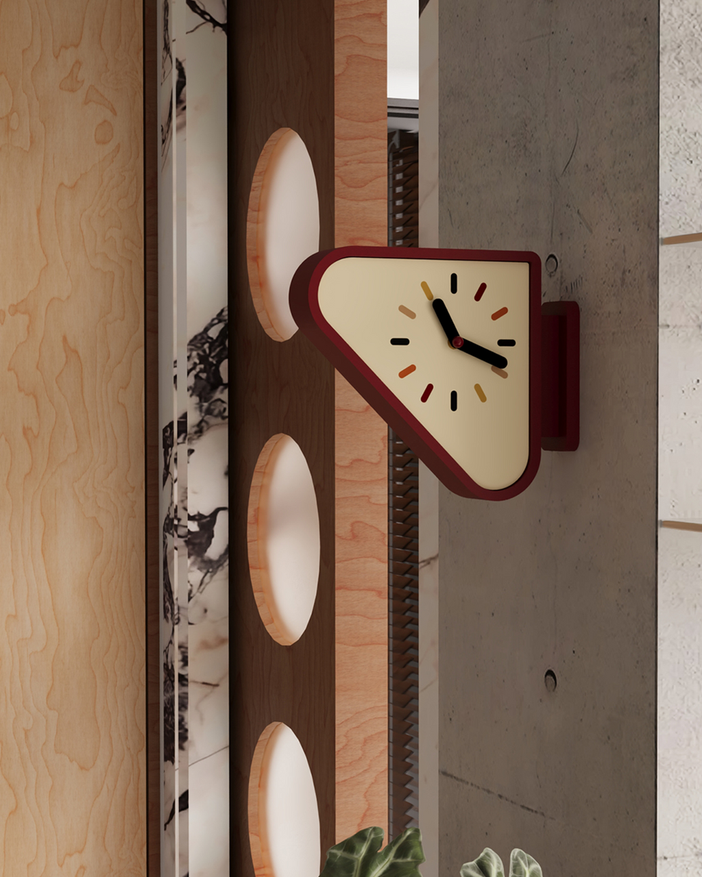 Triangle Corner View Clock