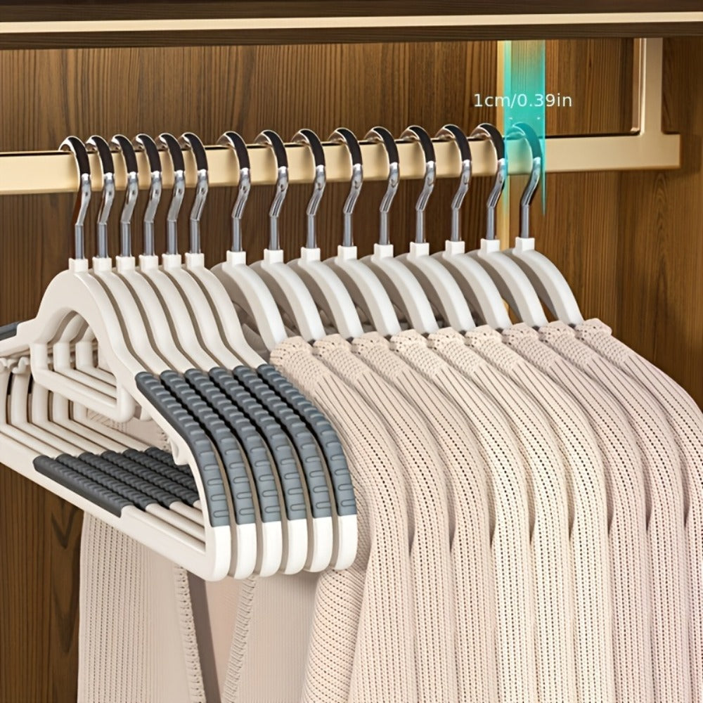 50-Piece Clothes Hanger Set with Eight Clasps, Padded Shoulder Strips and Swivel Hooks in Orange or Grey