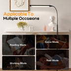 45.6-Inch Gooseneck LED Floor Lamp with Three Color Labels, Ten Brightness Levels and Inline Control