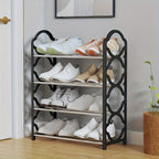 Shoe Cabinet, Furn Mivo 4-Tier Open-Frame Organizer in Black or Pink with Connector Assembly