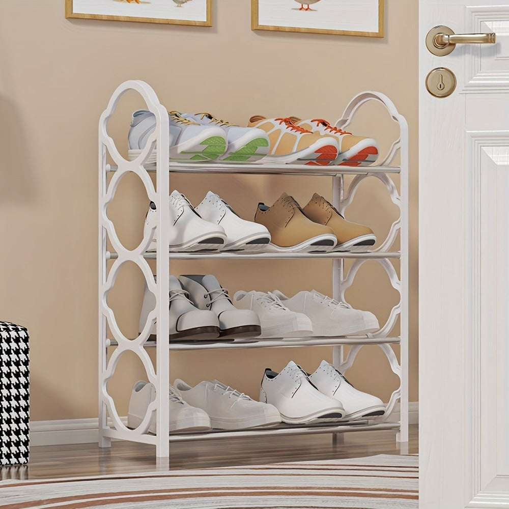 Shoe Cabinet, Furn Mivo 4-Tier Open-Frame Organizer in Black or Pink with Connector Assembly
