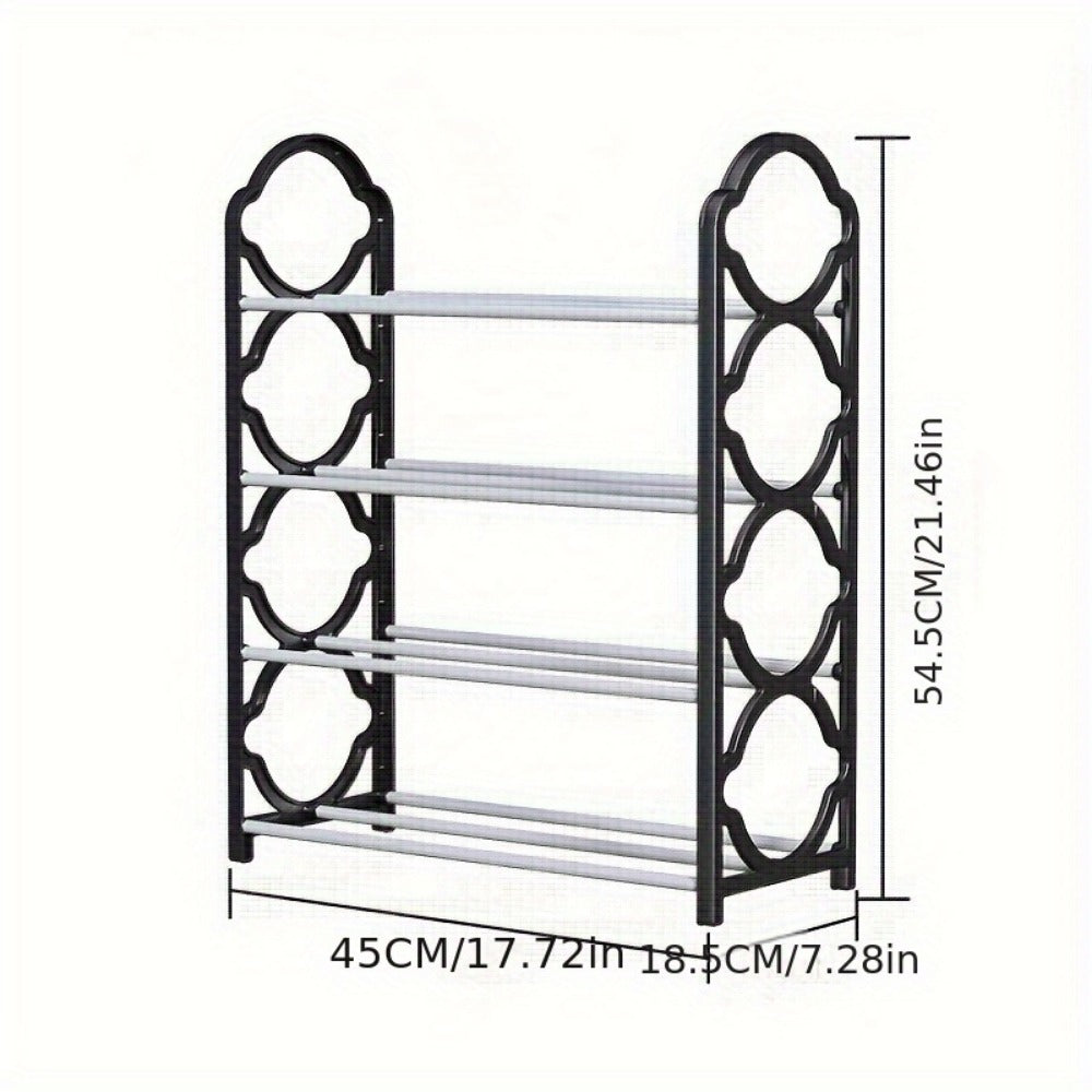 Shoe Cabinet, Furn Mivo 4-Tier Open-Frame Organizer in Black or Pink with Connector Assembly