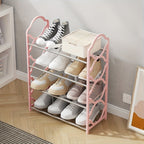 Shoe Cabinet, Furn Mivo 4-Tier Open-Frame Organizer in Black or Pink with Connector Assembly