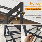Shoe Rack Adjustable-Width Metal Organizer with 2, 3 or 4 Tiers and Tool-Free Assembly for Closets