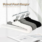 Velvet Pant Hangers Open End,16 Pack Non Slip White Felt Trouser Hangers