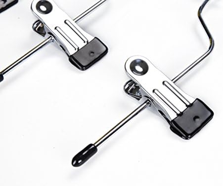 2 Quality Pant Skirt Trouser 4-Tier Pants Metal Hangers Heavy Duty Metal and Clips, Great for Slacks, Trousers, Jeans, Towels (2)