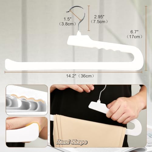 Velvet Pant Hangers Open End,8 Pack Non Slip White Felt Trouser Hangers