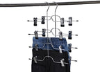 2 Quality Pant Skirt Trouser 4-Tier Pants Metal Hangers Heavy Duty Metal and Clips, Great for Slacks, Trousers, Jeans, Towels (2)