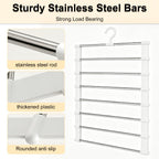 Pants Hangers Foldable Multi-Layer Stainless Steel | Non-Slip Space Saving Closet Organizer for Jeans Leggings Scarves Trousers | 4 or 8 Pack Clothes Rack Hanger