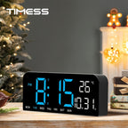 Large Digital LED Wall Clock Dual Alarm Clock with Temperature Date Display Brightness for Entryways, Bedrooms and Living Spaces