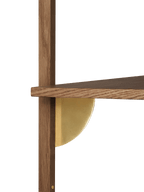 Sector Shelf - Triple - Wide - Smoked Oak/Brass