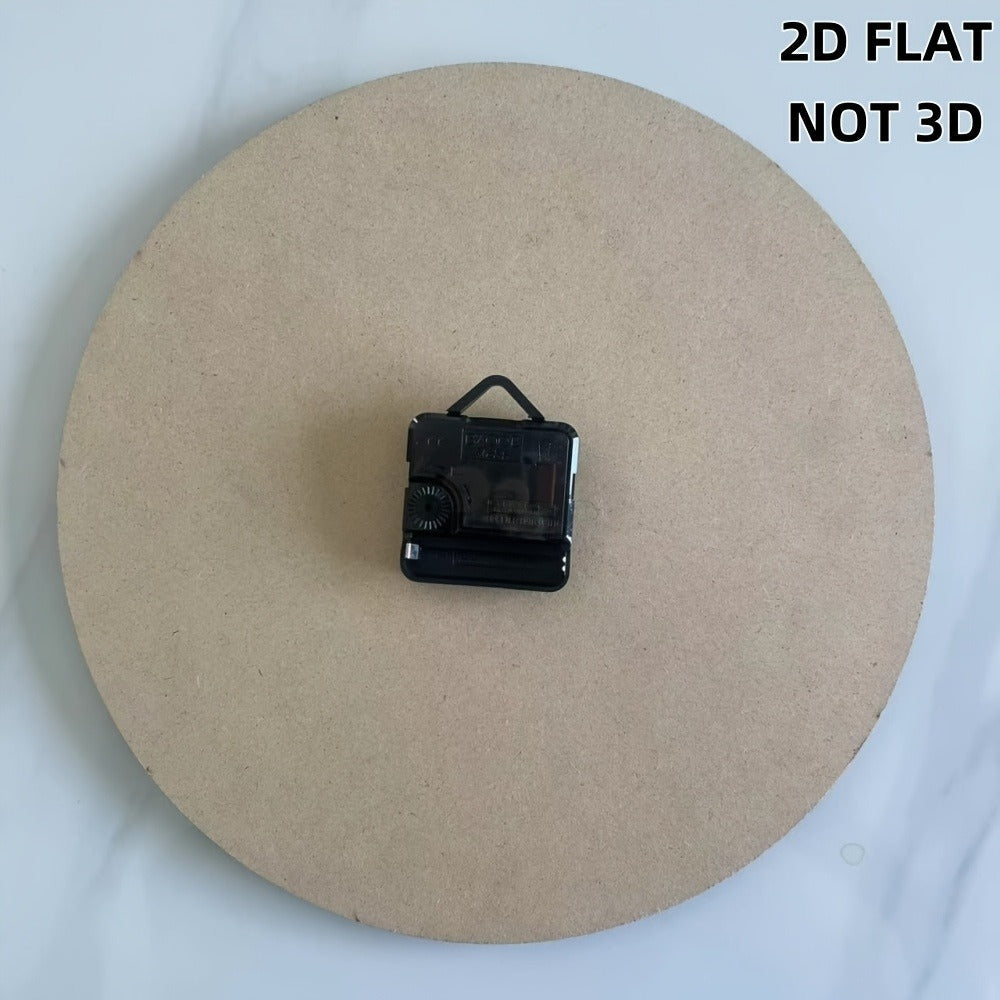 10-Inch Round Cow-Print Wall Clock with Flat Wood-Look Face, Black Numerals and Red Second Hand