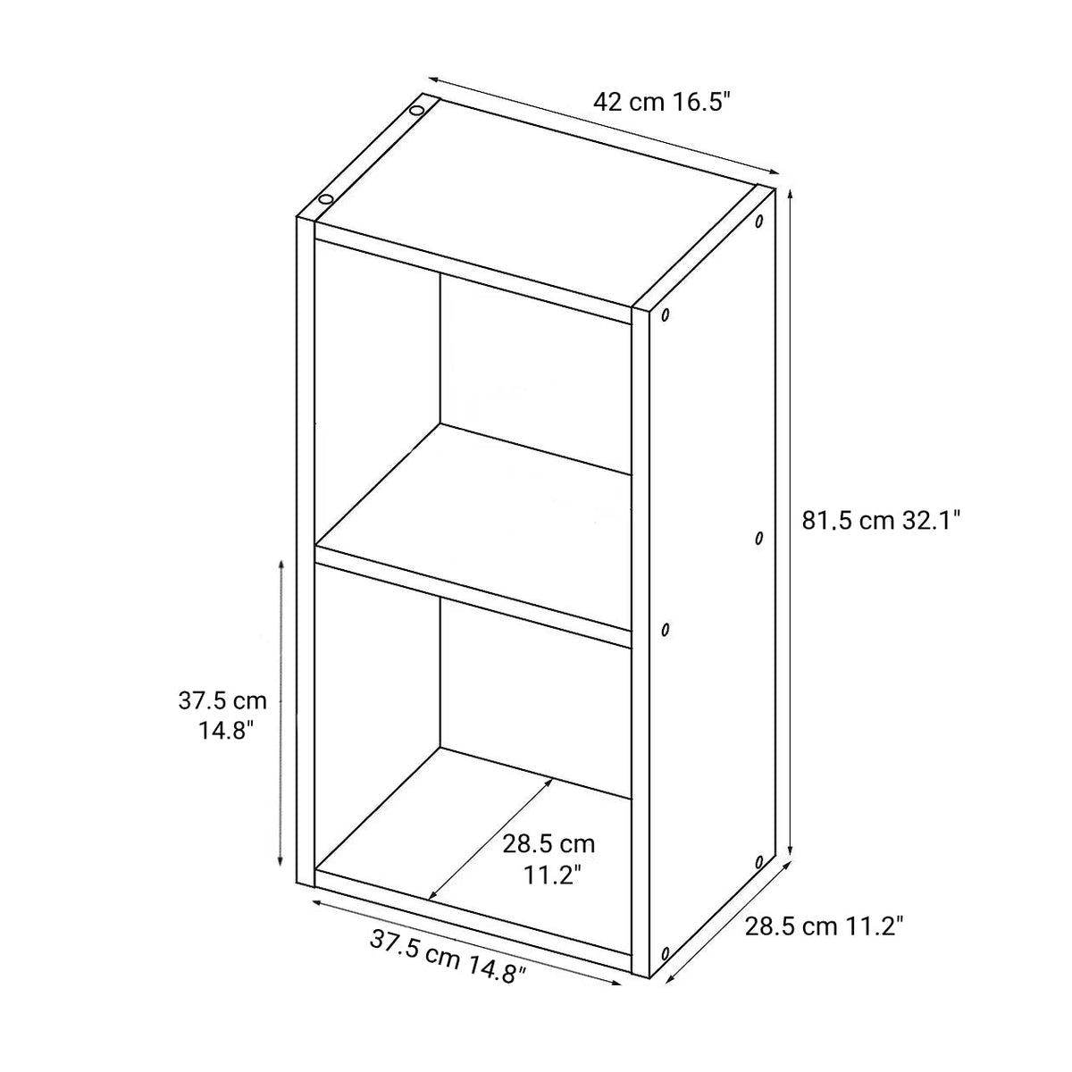 Stacking Shelf - Oak - 2 Tiers