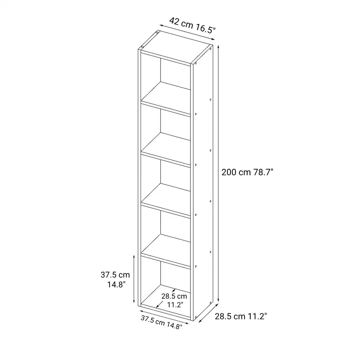 Stacking Shelf - Walnut - 5 Tiers