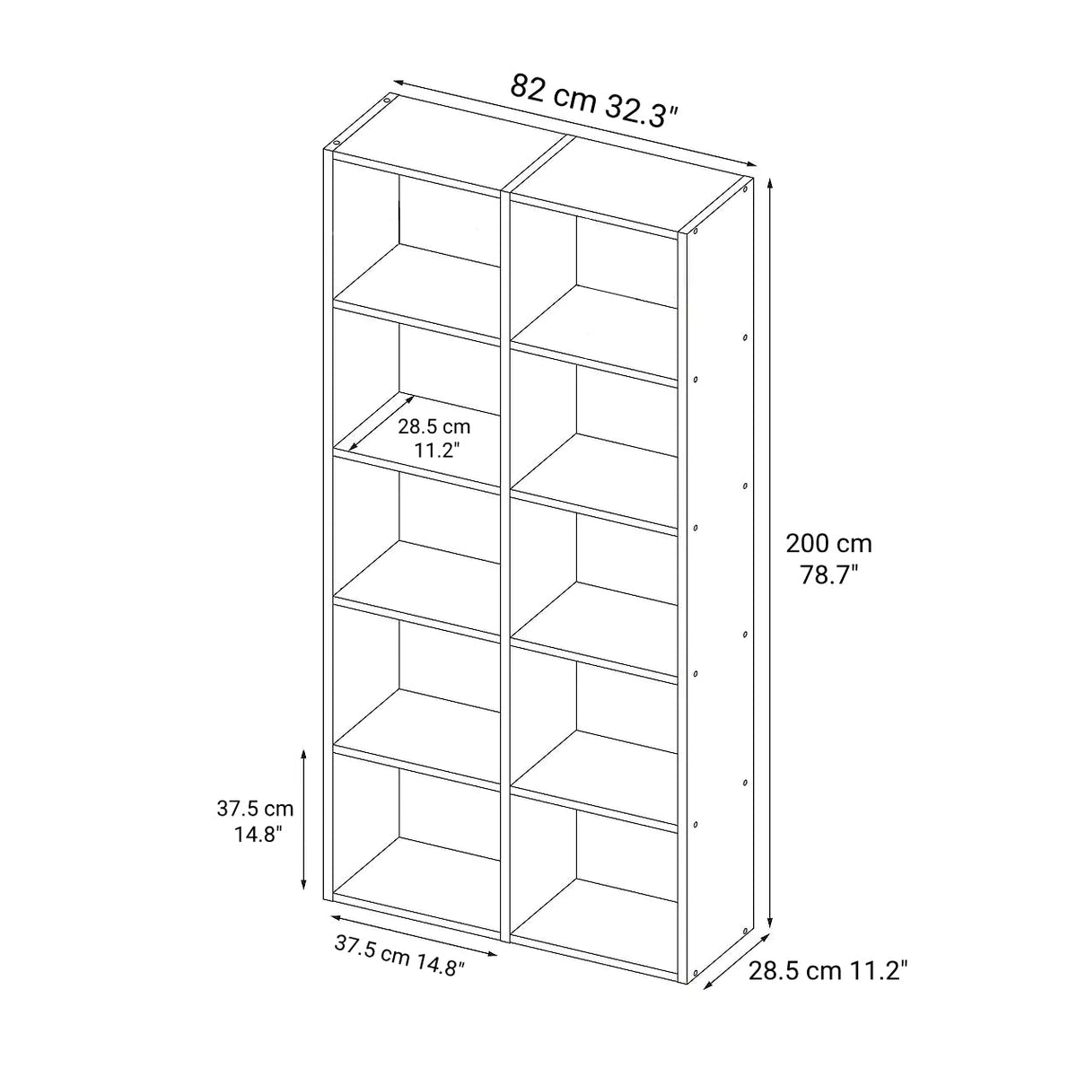 Stacking Shelf - Oak - 5 x 2