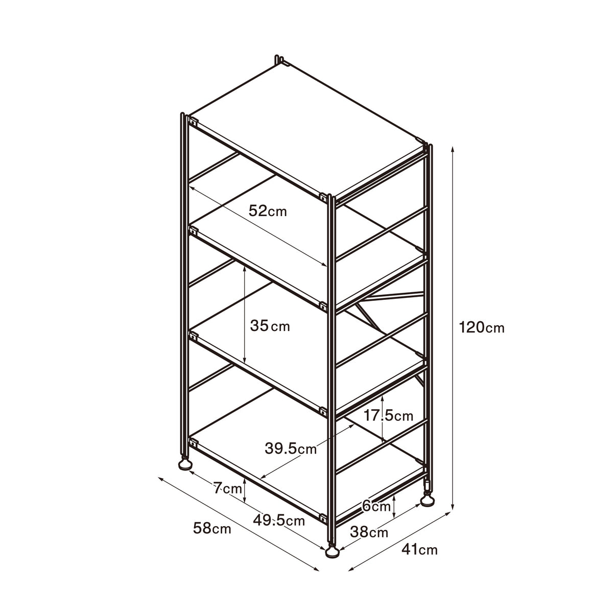 SUS Shelving Unit - Stainless Steel - Regular - Medium