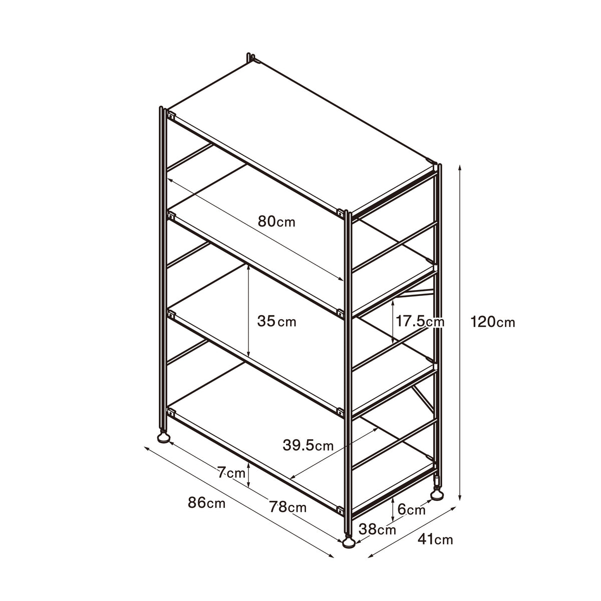 SUS Shelving Unit - Stainless Steel - Wide - Medium