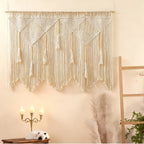 Bohemian Tapestry Wall Hanging - Large Boho Woven Wall Decor with Boho-Chic Patterns, Vertical Macrame Style Tapestry for Bedroom Living Room Wedding, Aesthetic Room Decor