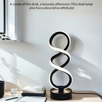 Spiral LED Table Lamp with Dimmable Push-Button Control, Modern Metal Base and Six Black or White Configuration Options